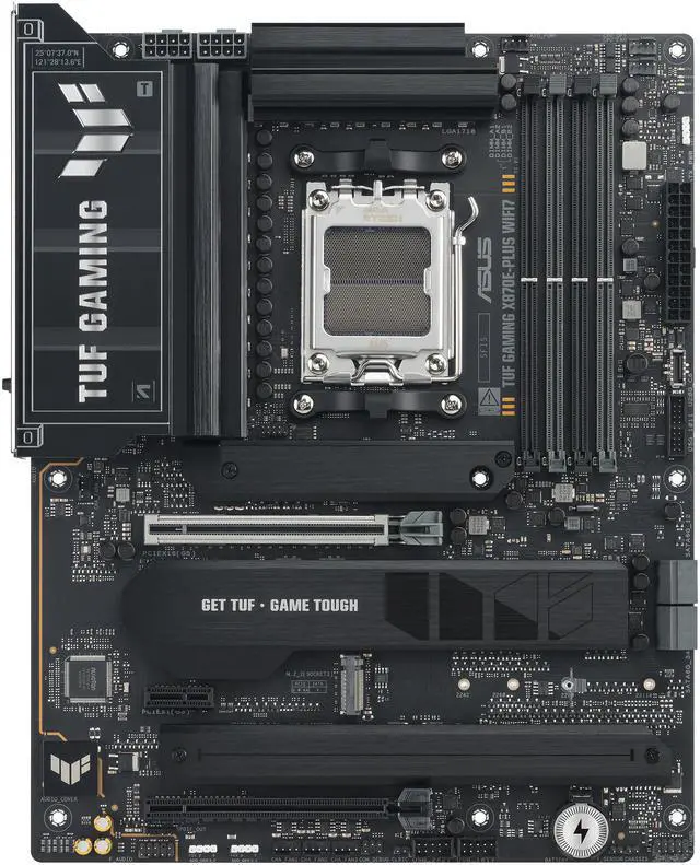 Alt view image 2 of 9 - ASUS TUF GAMING X870E-PLUS WIFI7 AMD X870E ATX Motherboard with 16+2+1 80A Power Stages, DDR5 Support with AEMP, PCIe 5.0 x16 with PCIe Slot Q-Release Slim, Four M.2 Slots, WiFi 7 with ASUS WiFi Q-Antenna