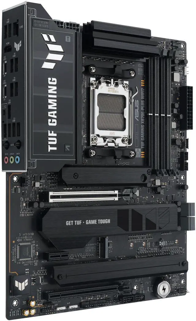 Alt view image 3 of 9 - ASUS TUF GAMING X870E-PLUS WIFI7 AMD X870E ATX Motherboard with 16+2+1 80A Power Stages, DDR5 Support with AEMP, PCIe 5.0 x16 with PCIe Slot Q-Release Slim, Four M.2 Slots, WiFi 7 with ASUS WiFi Q-Antenna