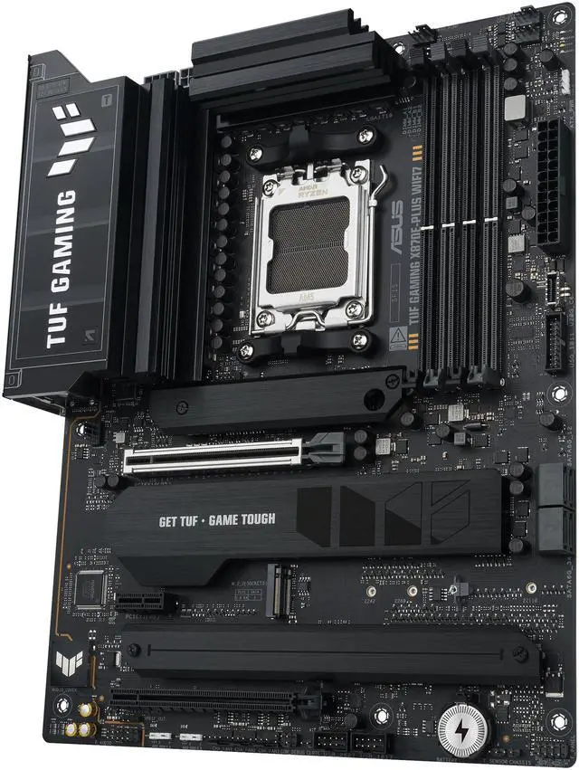 Alt view image 4 of 9 - ASUS TUF GAMING X870E-PLUS WIFI7 AMD X870E ATX Motherboard with 16+2+1 80A Power Stages, DDR5 Support with AEMP, PCIe 5.0 x16 with PCIe Slot Q-Release Slim, Four M.2 Slots, WiFi 7 with ASUS WiFi Q-Antenna
