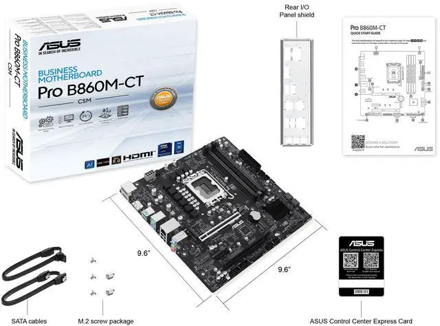 Alt view image 7 of 7 - ASUS PRO B860M-CT-CSM Intel B860 (LGA 1851) mATX Motherboard, PCIe 5.0, DDR5, 2x M.2, Intel 1G LAN, 2x DP, HDMI, USB Type-C, TPM IC Onboard with Enhanced Security, Reliability and Manageability