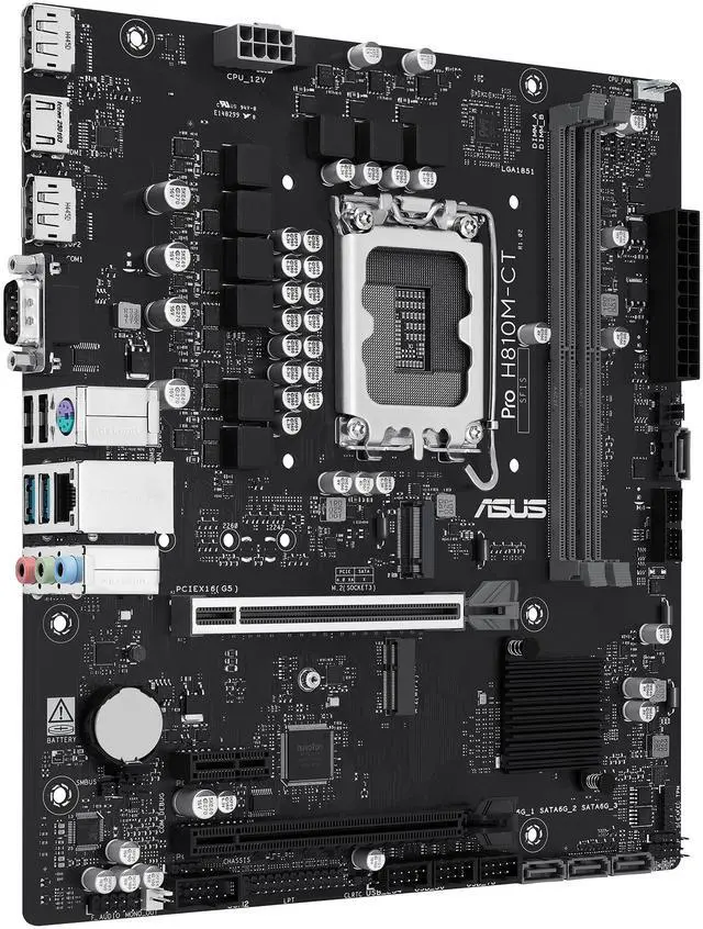 Alt view image 2 of 7 - ASUS PRO H810M-CT-CSM Micro-ATX Intel H810 Business Motherboard, Intel Core Ultra Processors (Series 2) Ready, DDR5, M.2, HDMI with Enhanced Security, Reliability, Manageability and Serviceability