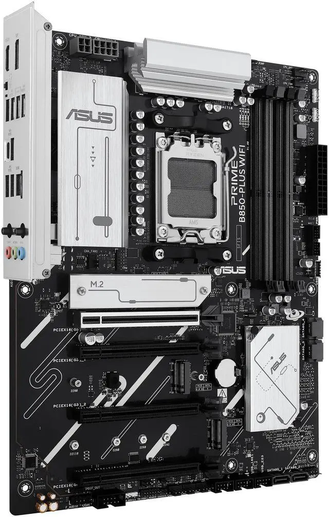 Alt view image 4 of 11 - ASUS PRIME B850-PLUS WIFI AMD AM5 AMD B850 ATX motherboard, DDR5, PCIe 5.0 Ready, 3x M.2, Wi-Fi 6E, 2.5Gb LAN, DisplayPort, HDMI, USB 10Gbps Type-A & Type-C, BIOS FlashBack, Aura Sync, AI Advisor