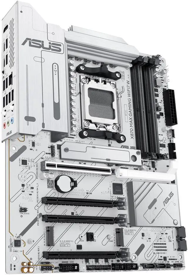 Alt view image 5 of 13 - ASUS X870 MAX GAMING WIFI7 W offers DDR5, PCIe 5.0, Triple M.2, Wi-Fi 7, USB4 Type-C, AI Cooling II, Aura Sync, and 12+2+1 Power Stages