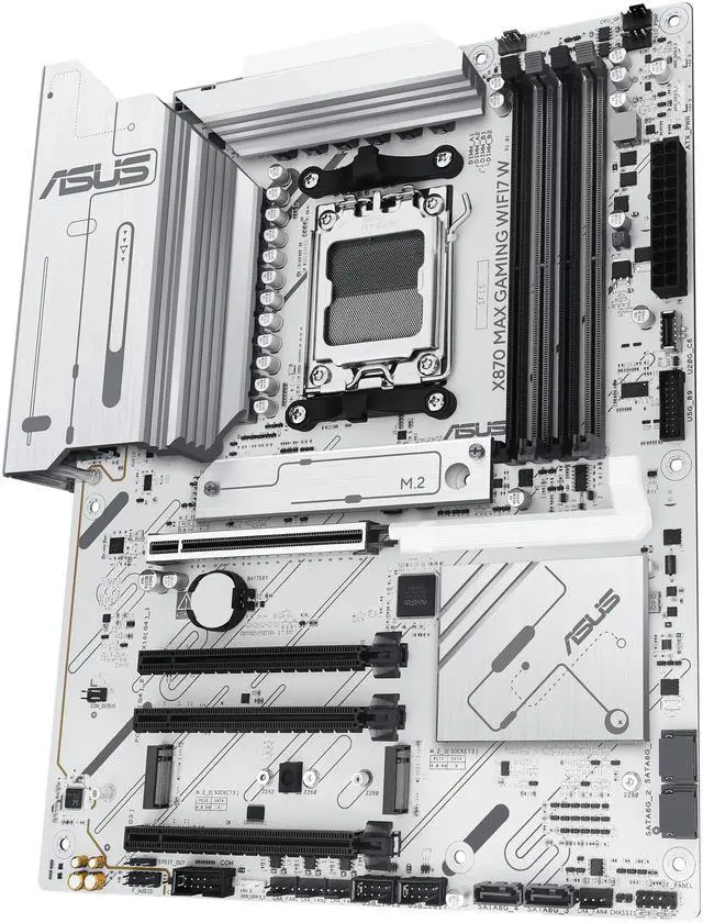 Alt view image 6 of 13 - ASUS X870 MAX GAMING WIFI7 W offers DDR5, PCIe 5.0, Triple M.2, Wi-Fi 7, USB4 Type-C, AI Cooling II, Aura Sync, and 12+2+1 Power Stages