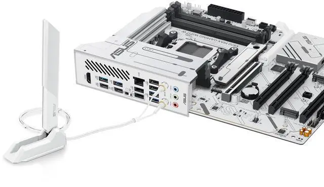 Alt view image 10 of 13 - ASUS X870 MAX GAMING WIFI7 W offers DDR5, PCIe 5.0, Triple M.2, Wi-Fi 7, USB4 Type-C, AI Cooling II, Aura Sync, and 12+2+1 Power Stages