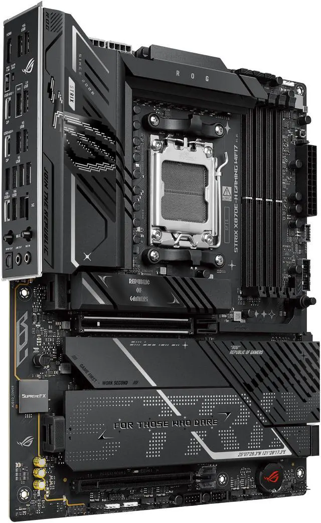 Alt view image 3 of 13 - ASUS ROG STRIX X870E-H GAMING WIFI7 AMD X870E-H ATX motherboard with 16+2+1 power stages, Dynamic OC Switcher, Core Flex, DDR5 AEMP, WiFi 7, 4x M.2, PCIe 5.0, Q-Release, dual USB4 ports and USB 10Gbps Type-C