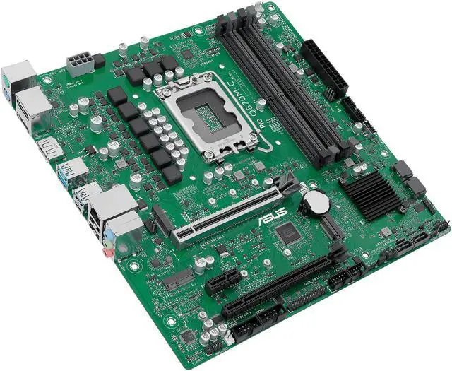 Alt view image 3 of 7 - ASUS Pro Q870M-C-CSM motherboard supports Intel Core Ultra (Series 2) & vPro, DDR5, PCIe 5.0 x16, M.2, DisplayPort, HDMI, USB 10Gbps, TPM IC, and ACCE