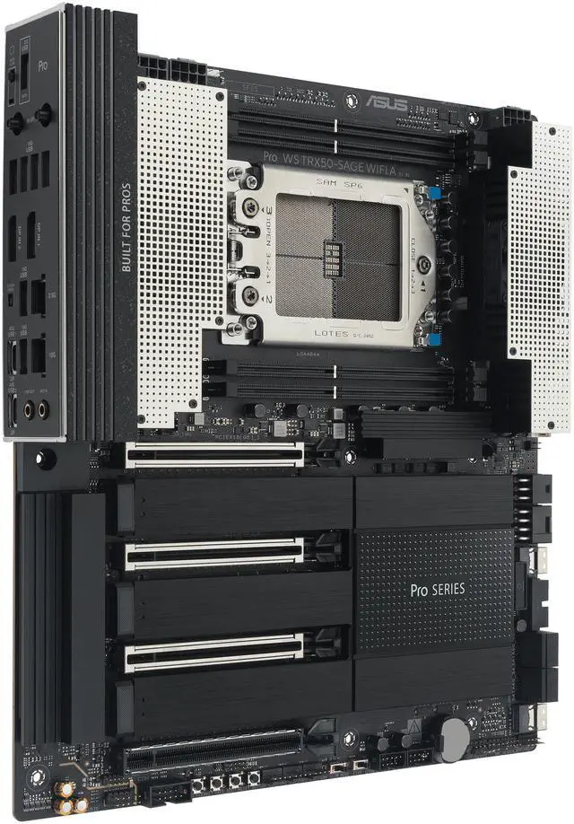 Alt view image 3 of 12 - ASUS Pro WS TRX50-SAGE WIFI A AMD TRX50 TR5 CEB workstation motherboard, CPU & memory overclocking ready, robust 20 power-stage design, PCIe 5.0 x 16, M.2, USB4, 10 Gb & 2.5 Gb LAN, multi-GPU support