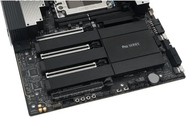 Alt view image 10 of 12 - ASUS Pro WS TRX50-SAGE WIFI A AMD TRX50 TR5 CEB workstation motherboard, CPU & memory overclocking ready, robust 20 power-stage design, PCIe 5.0 x 16, M.2, USB4, 10 Gb & 2.5 Gb LAN, multi-GPU support