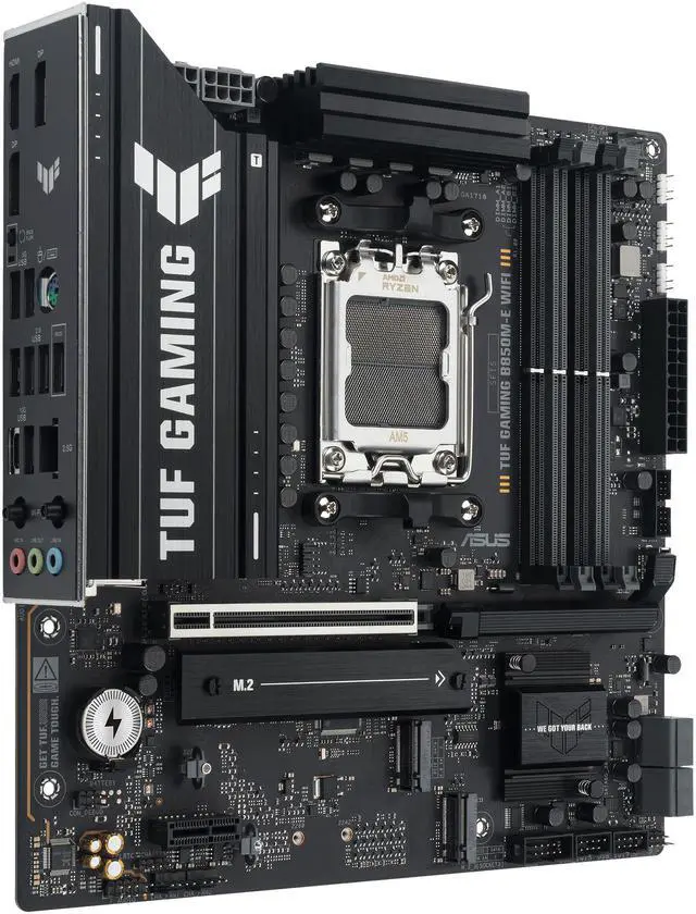 Alt view image 3 of 12 - ASUS TUF GAMING B850M-E WIFI AMD B850 mATX motherboard, 8+2+1 80A DrMOS power stages, DDR5, PCIe 5.0, three M.2 slots, WiFi 6E, 2.5Gb Ethernet, DisplayPort, HDMI, rear USB-C 10Gbps and front USB-C 5Gbps