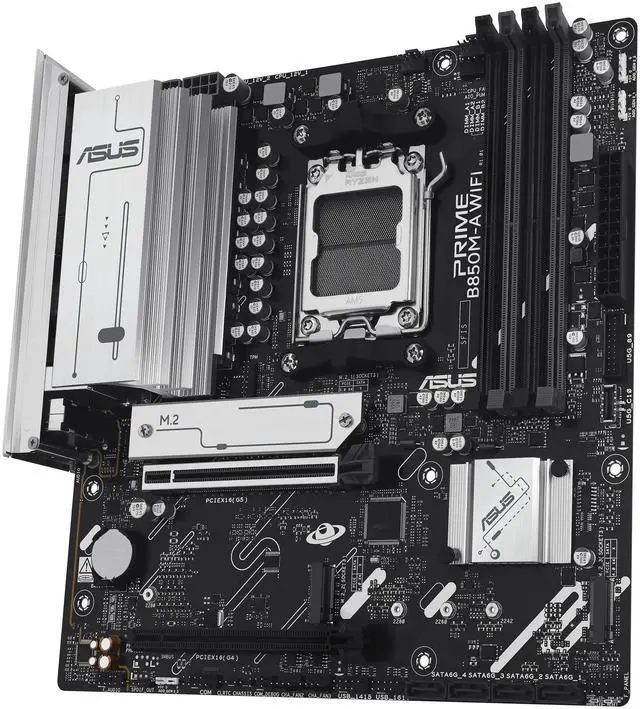 Alt view image 6 of 10 - ASUS PRIME B850M-A WIFI-CSM AMD AM5 B850 mATX motherboard, DDR5, PCIe 5.0 Ready, 3x M.2, Wi-Fi 6E, 2.5Gb LAN, DisplayPort, HDMI, USB Type-C, ASUS Control Center Express Remote IT Management