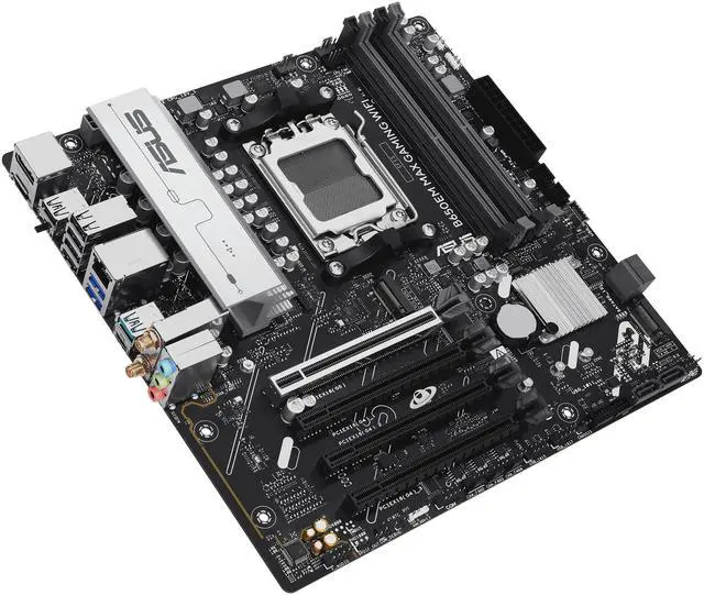 Alt view image 8 of 12 - ASUS B650EM MAX GAMING WIFI AMD B650 mATX motherboard, DDR5, PCIe 5.0 Ready, three M.2 slots, WiFi 6, Realtek 1Gb Ethernet, DisplayPort, HDMI, rear USB 10Gbps Type-A & Type-C ports support, BIOS FlashBack, Aura Sync