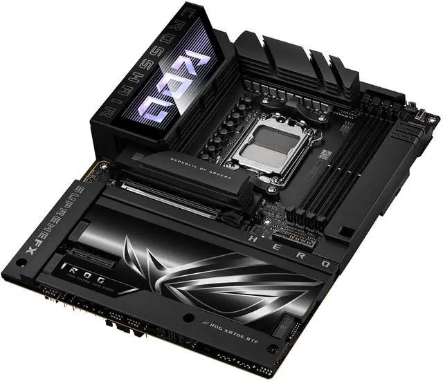 Alt view image 10 of 18 - ASUS ROG CROSSHAIR X870E HERO BTF AMD X870E ATX Board with Hidden-connector Design and High-power GPU Slot for Clean Cable Management, 18+2+2 Power, DDR5, WiFi 7, 5x M.2, PCIe 5.0, USB4, Advanced AI PC-ready