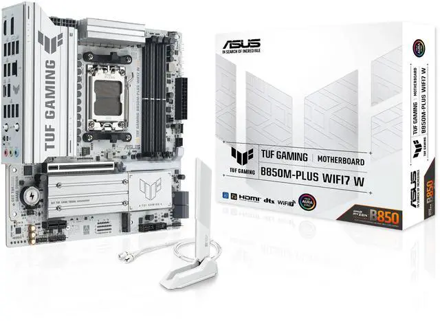 Alt view image 9 of 12 - ASUS TUF GAMING B850M-PLUS WIFI7 W AMD B850 mATX motherboard, 14+2+1 80A DrMOS power stages, DDR5, PCIe 5.0, three M.2 slots, WiFi 7, 2.5Gb Ethernet, DisplayPort, HDMI, rear USB-C 20Gbps and front USB-C 10Gbps