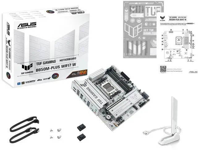 Alt view image 8 of 12 - ASUS TUF GAMING B850M-PLUS WIFI7 W AMD B850 mATX motherboard, 14+2+1 80A DrMOS power stages, DDR5, PCIe 5.0, three M.2 slots, WiFi 7, 2.5Gb Ethernet, DisplayPort, HDMI, rear USB-C 20Gbps and front USB-C 10Gbps