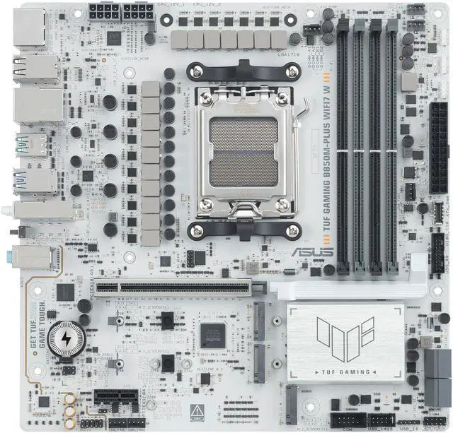Alt view image 5 of 12 - ASUS TUF GAMING B850M-PLUS WIFI7 W AMD B850 mATX motherboard, 14+2+1 80A DrMOS power stages, DDR5, PCIe 5.0, three M.2 slots, WiFi 7, 2.5Gb Ethernet, DisplayPort, HDMI, rear USB-C 20Gbps and front USB-C 10Gbps