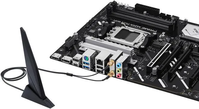 Alt view image 8 of 10 - ASUS PRIME A620A-PLUS WIFI AMD ATX motherboard, 8+2+1 power stages, DDR5, PCIe 4.0 ready, PCIe 4.0 x16 slot, 2x M.2, DisplayPort, HDMI, WiFi 6, 1Gb Ethernet, Rear & Front USB 5Gbps Type-C, SATA 6 Gbps