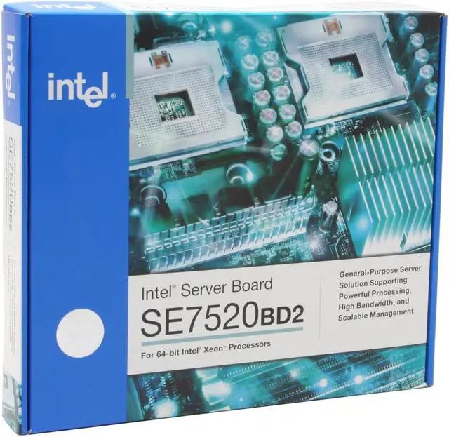 Alt view image 6 of 6 - Intel SE7520BD2SATAD2 SSI EEB 3.0 Server Motherboard Dual 603/604 Intel E7520 DDR2 400
