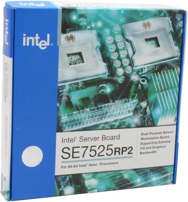 Alt view image 6 of 6 - Intel SE7525RP2 ATX Server Motherboard Dual 603/604 Intel E7525 DDR2 400