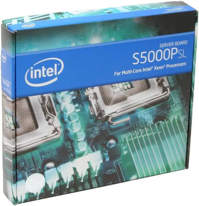 Alt view image 6 of 6 - Intel S5000PSLSATA SSI EEB 3.6 (Extended ATX) Server Motherboard Dual LGA 771 Intel 5000P