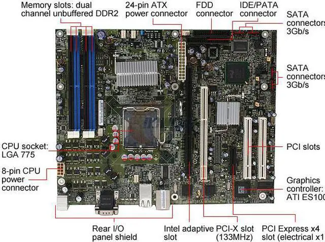 Alt view image 3 of 8 - Intel S3000AHLX ATX Server Motherboard LGA 775 Intel 3000 DDR2 667