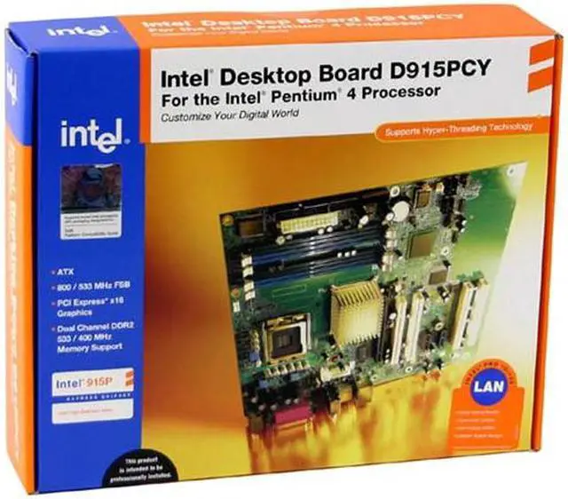 Alt view image 5 of 5 - Intel BOXD915PCYL LGA 775 Intel 915P ATX Intel Motherboard