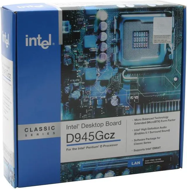 Alt view image 4 of 4 - Intel BOXD945GCZL LGA 775 Intel 945G Micro BTX Intel Motherboard