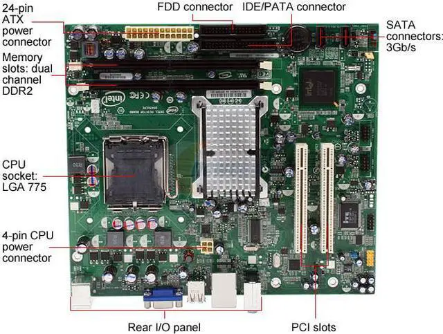 Alt view image 3 of 6 - MATSONIC BLKD945GCPE LGA 775 Intel 945GC Micro ATX Intel Motherboard - OEM