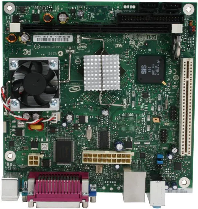 Alt view image 3 of 7 - Intel BOXD201GLY2A Intel Celeron 220 SiS 662 Micro ATX Motherboard / CPU Combo