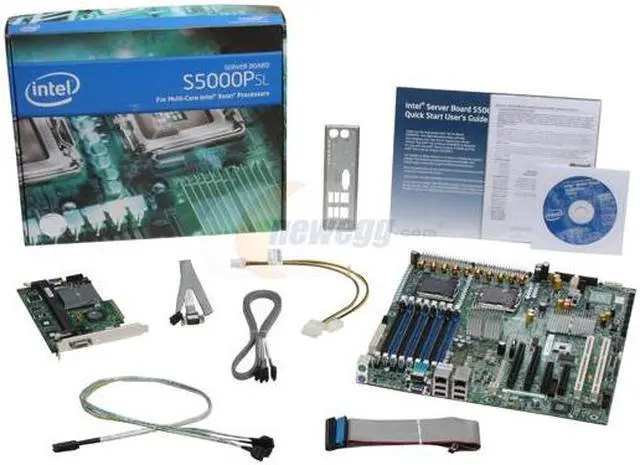 Alt view image 7 of 7 - Intel S5000PSLROMBR Server Motherboard Intel 5000P