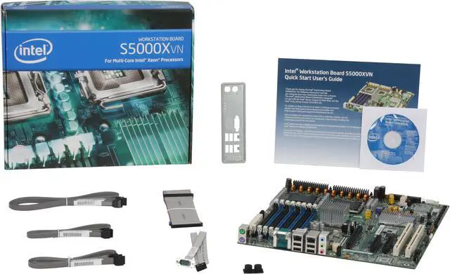 Alt view image 5 of 5 - Intel S5000XVNSATAR Extended ATX Server Motherboard Dual LGA 771 Intel 5000X