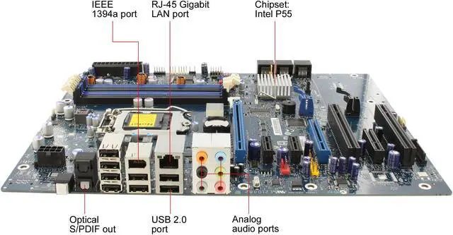 Alt view image 8 of 11 - Intel BOXDP55WG LGA 1156 Intel P55 ATX Intel Motherboard
