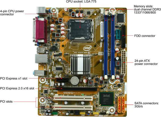 Alt view image 3 of 5 - Intel BOXDG41WV LGA 775 Intel G41 Micro ATX Intel Motherboard