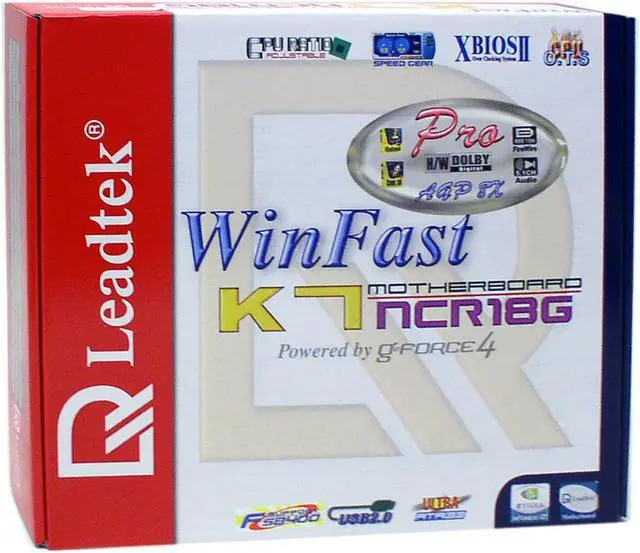 Alt view image 3 of 3 - Leadtek K7NCR18G-PRO 462(A) NVIDIA nForce2 IGP ATX AMD Motherboard