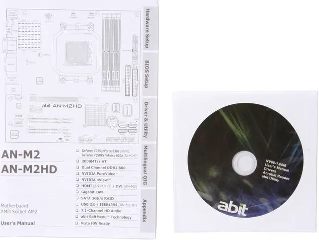 Alt view image 6 of 7 - ABIT AN-M2 nView AM2 NVIDIA Geforce 7025/NF630a Micro ATX AMD Motherboard