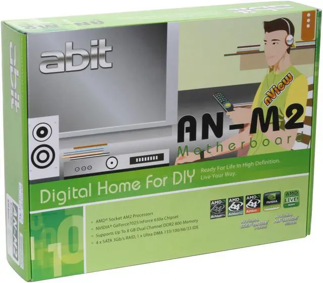 Alt view image 7 of 7 - ABIT AN-M2 nView AM2 NVIDIA Geforce 7025/NF630a Micro ATX AMD Motherboard