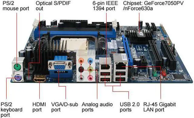 Alt view image 2 of 7 - ABIT AN-M2HD (LE) AM2+/AM2 GeForce7050PV/ nForce630a HDMI Micro ATX AMD Motherboard