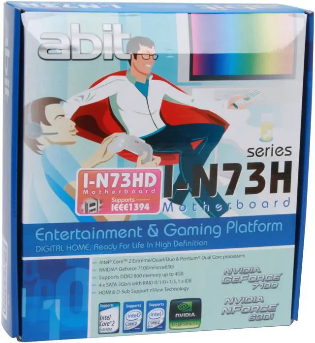 Alt view image 7 of 7 - ABIT I-N73HD LGA 775 NVIDIA GeForce 7100 HDMI Micro ATX Intel Motherboard