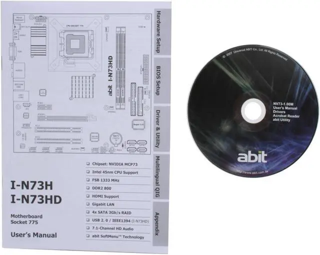 Alt view image 6 of 7 - ABIT I-N73HD LGA 775 NVIDIA GeForce 7100 HDMI Micro ATX Intel Motherboard