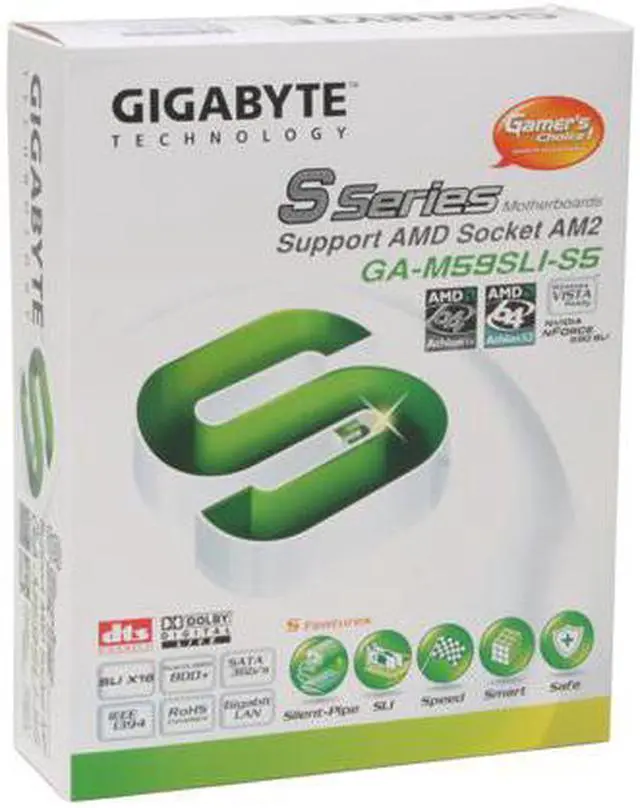Alt view image 5 of 5 - GIGABYTE GA-M59SLI-S5 AM2 NVIDIA nForce 590 SLI MCP ATX AMD Motherboard
