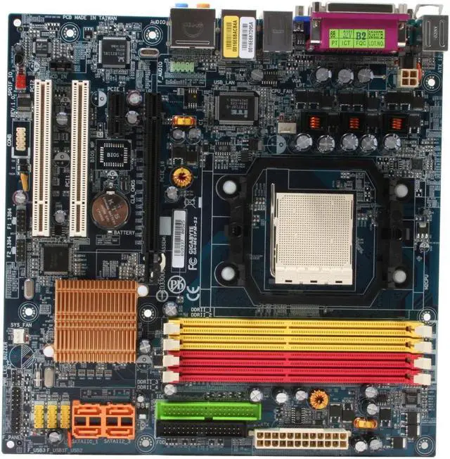 Alt view image 3 of 6 - GIGABYTE GA-M61PM-S2 AM2 NVIDIA GeForce 6100 Micro ATX AMD Motherboard