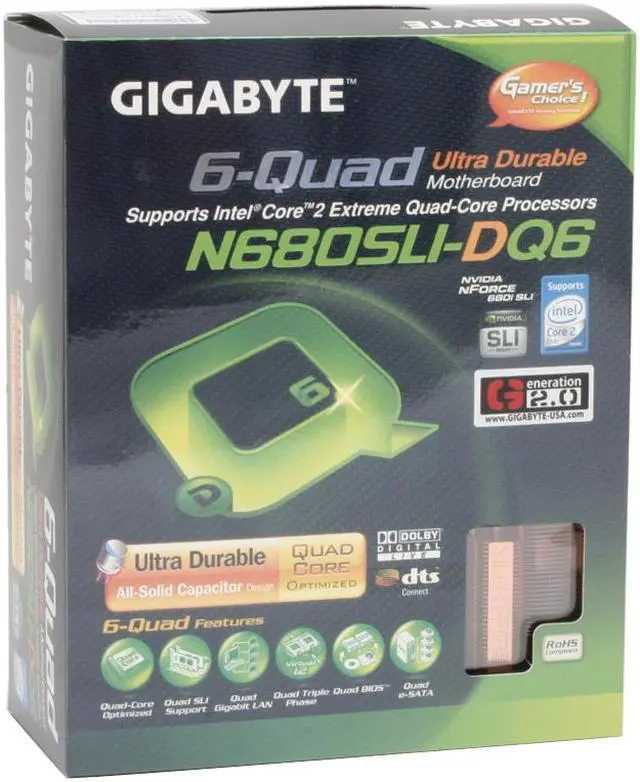 Alt view image 7 of 7 - GIGABYTE GA-N680SLI-DQ6 LGA 775 NVIDIA nForce 680i SLI ATX Intel Motherboard