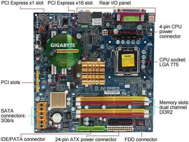 Alt view image 3 of 6 - GIGABYTE GA-965QM-DS2 LGA 775 Intel Q965 Express Micro ATX Intel Motherboard