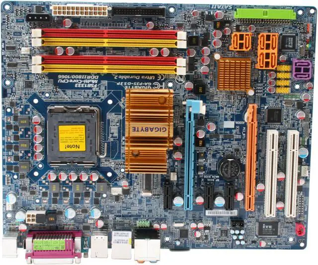 Alt view image 3 of 7 - GIGABYTE GA-P35-DS3P LGA 775 Intel P35 ATX Intel Motherboard