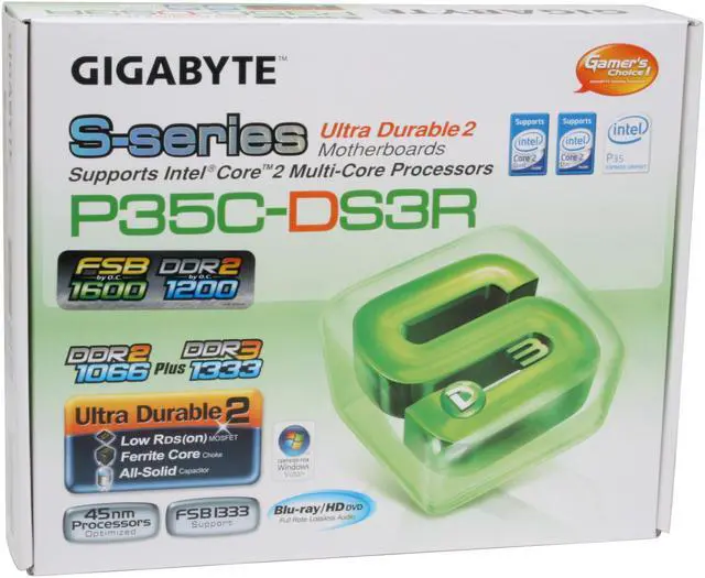 Alt view image 7 of 7 - GIGABYTE GA-P35C-DS3R LGA 775 Intel P35 ATX Intel Motherboard