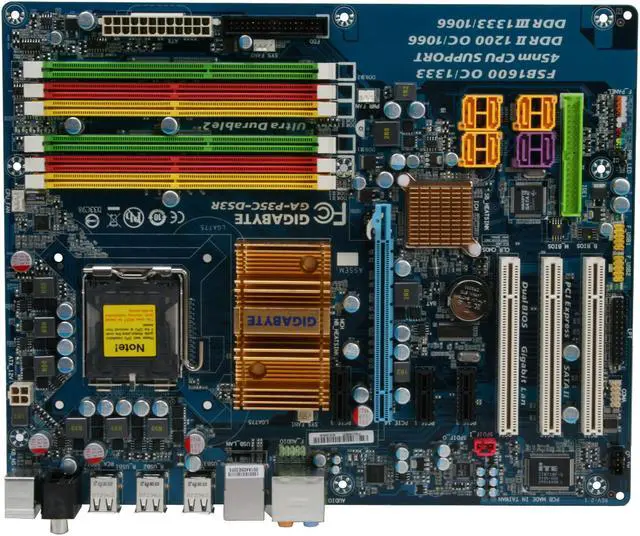 Alt view image 3 of 7 - GIGABYTE GA-P35C-DS3R LGA 775 Intel P35 ATX Intel Motherboard