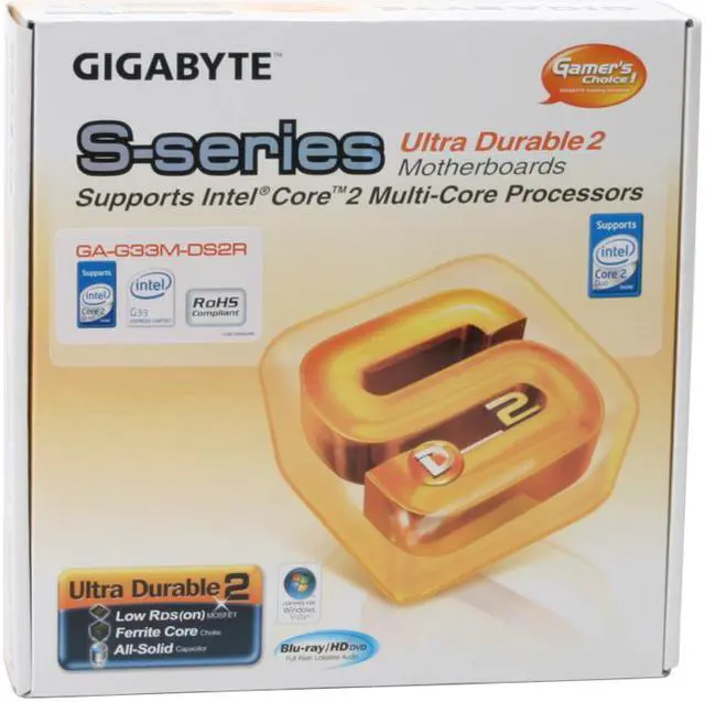 Alt view image 7 of 7 - GIGABYTE GA-G33M-DS2R LGA 775 Intel G33 Micro ATX Intel Motherboard