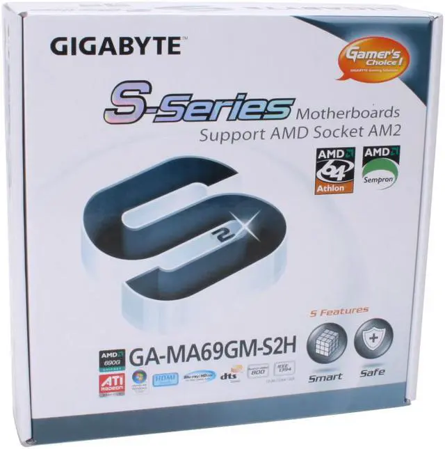Alt view image 6 of 6 - GIGABYTE GA-MA69GM-S2H AM2 AMD 690G HDMI Micro ATX AMD Motherboard