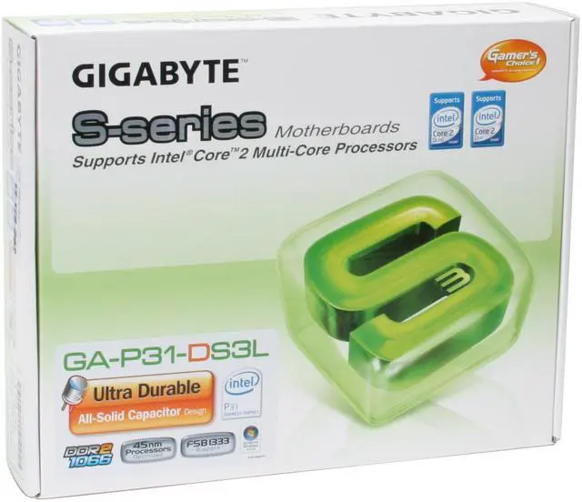 Alt view image 7 of 7 - GIGABYTE GA-P31-DS3L LGA 775 Intel P31 ATX Intel Motherboard