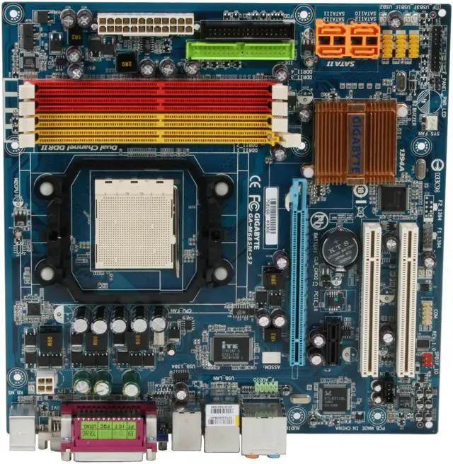 Alt view image 3 of 7 - GIGABYTE GA-M68SM-S2 AM2 NVIDIA GeForce 7025 Micro ATX AMD Motherboard